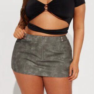 Joyrider Washed Faux Leather Micro Mini Skirt